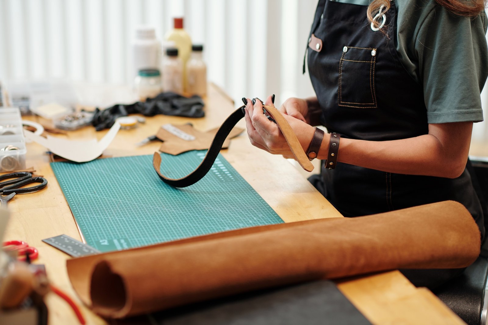 Woman Creating Belt for Friend
